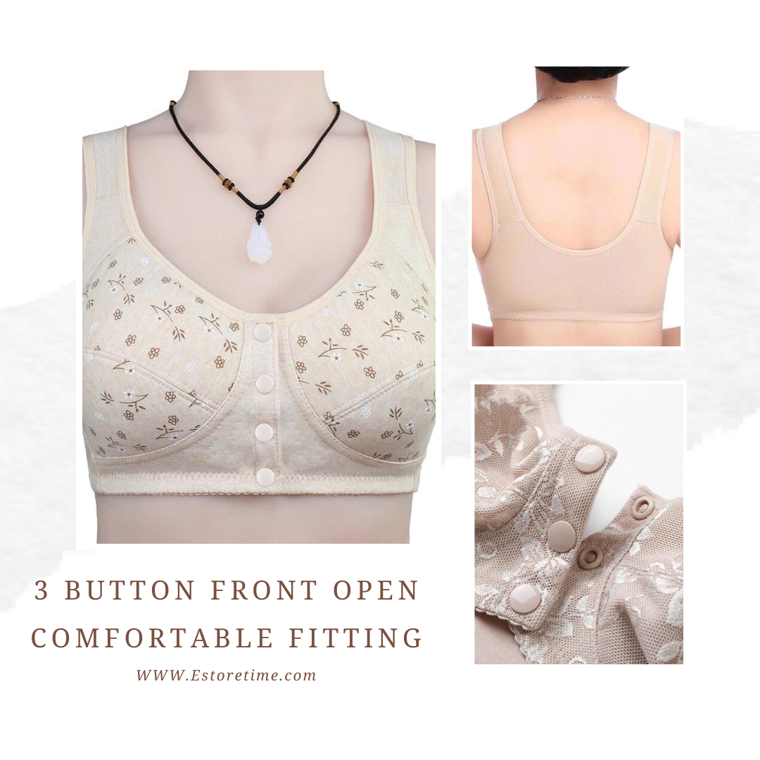 4 Button Front Open Bra