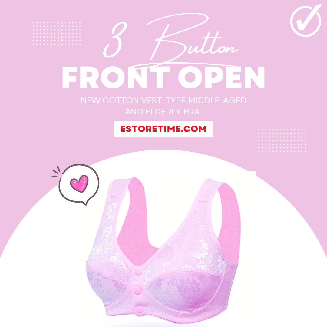 4 Button Front Open Bra