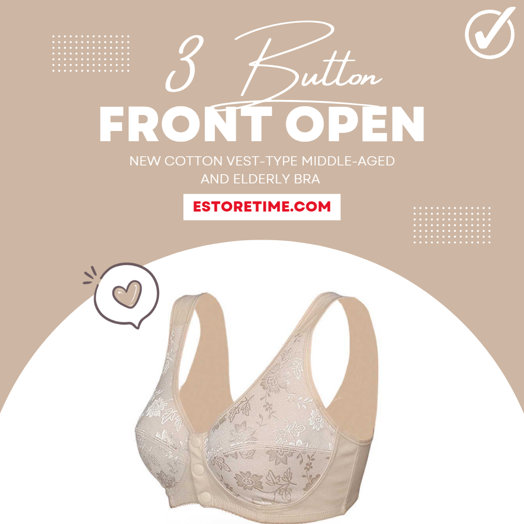 4 Button Front Open Bra