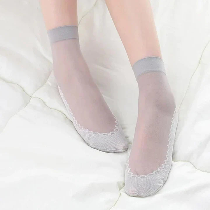 Silky Anti-Slip Cotton Socks(5 Pairs)