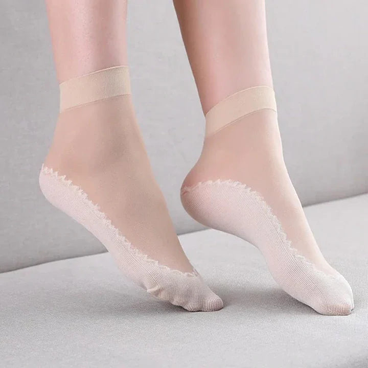 Silky Anti-Slip Cotton Socks(5 Pairs)