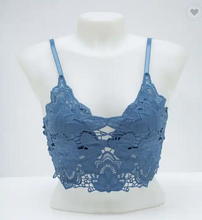 Floral Lace Bralette Padded Cami Top - 413