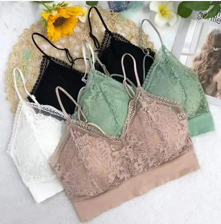 Floral Lace Padded Stylish Bra - 307