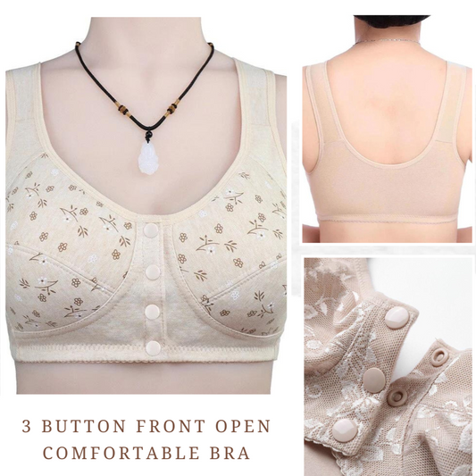 Button Front Open Bra