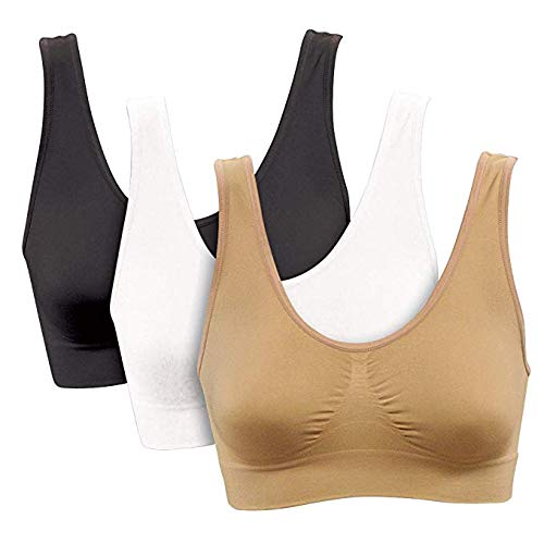 Women's Synthetic Seamless Lightly Padded Hot Air Bra, Non Wired-Pack of 2