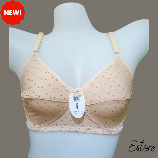 Polka Dot Cotton Regular Bra - 409