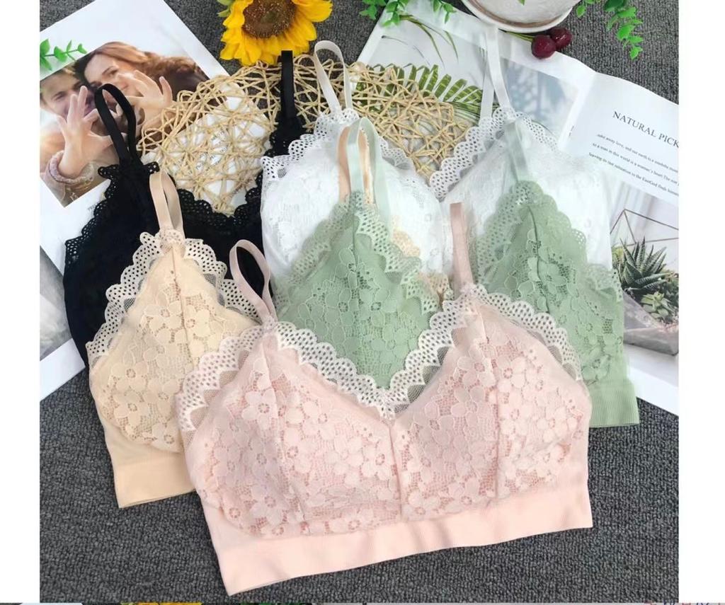 Floral Lace Padded Stylish Bra - 307