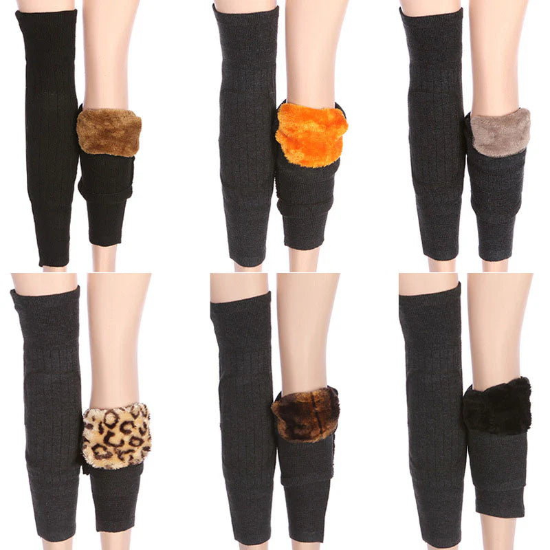 2pcs Cashmere Leg Warmer Thick Warm Wool Kneepad for Women Men Old People