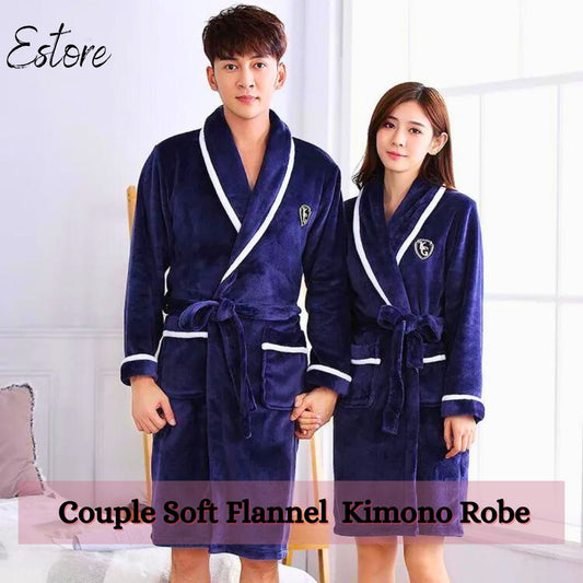 Couple Soft Flannel  Kimono Robe - Sleepwear E500