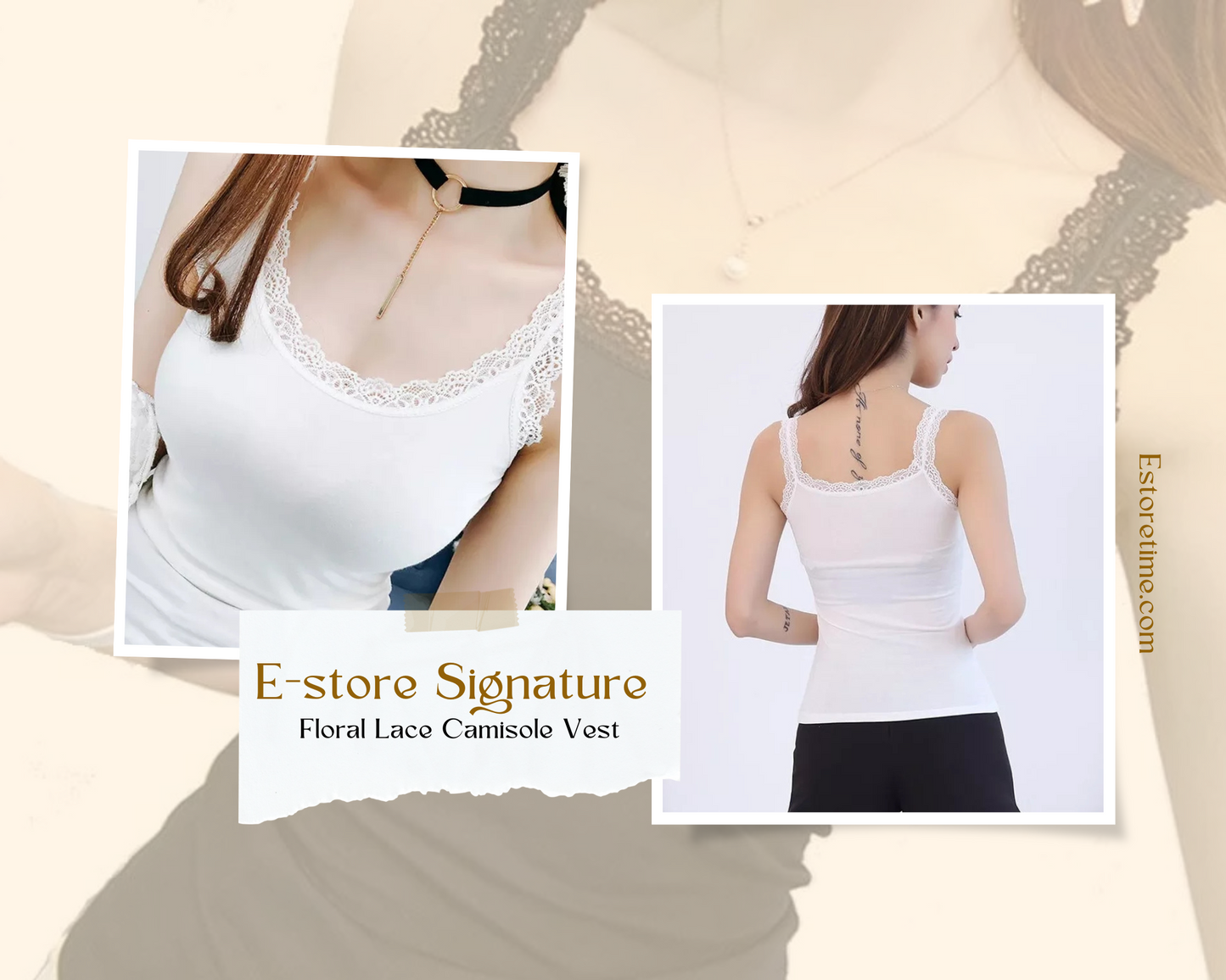 E-store Signature Floral Lace Camisole Vest