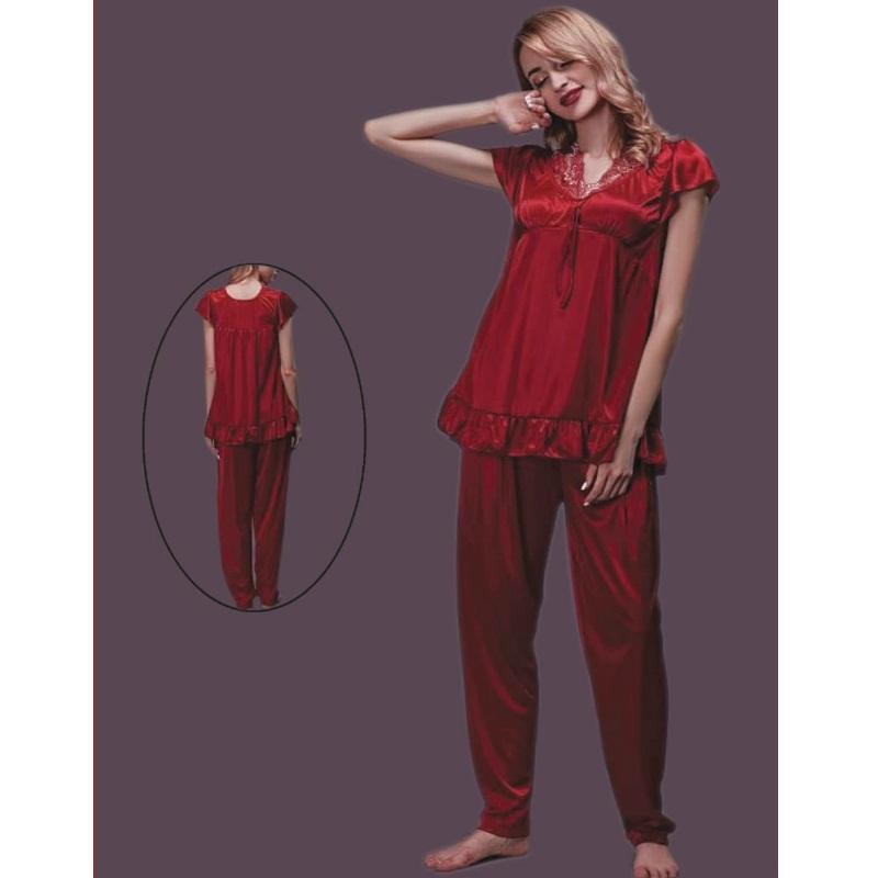 Silk Pajamas Set Ladies New Design Nightdress