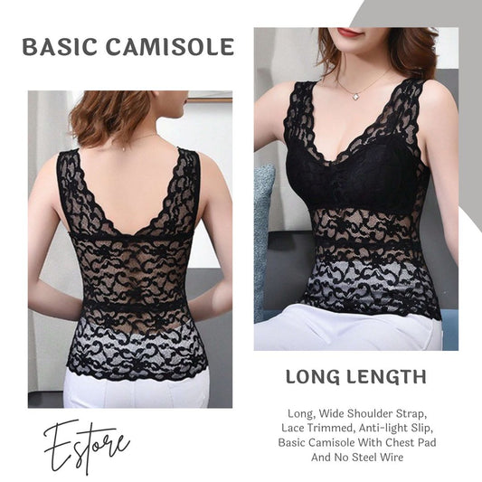 Women's Basic Lace Top - Long Length Ep62